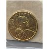 Image 1 : First Commemorative Mint 24 Karat Gold Plated 2000 Sacagawea Dollar