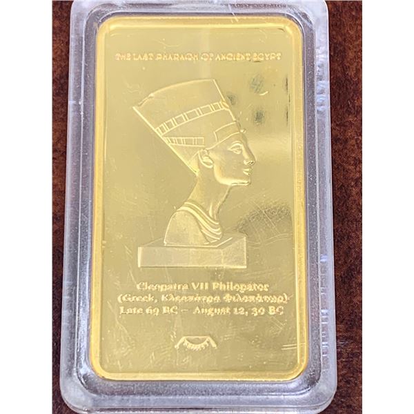 Cleopatra .999 Gold Plated Wafer Bar