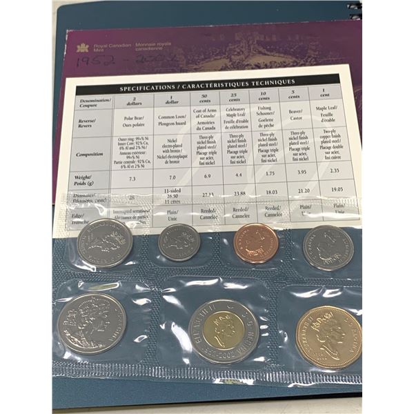 Royal Canadian Mint Cellophane Sealed Proof Set 1952-2002