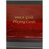 Image 1 : Set of .999 Gold Foil Playing Cards in roisewood box set of 2