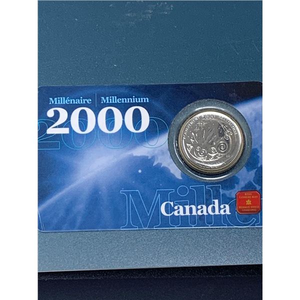 Royal Canada Mint Millenium 2000 issued carded quarter