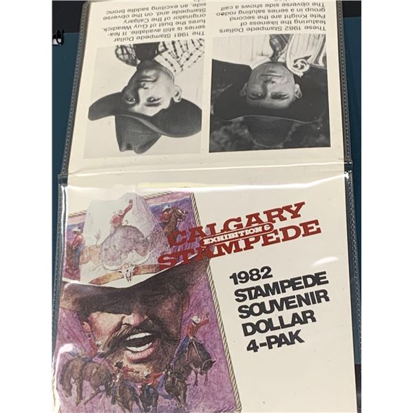 Calgary Stampede 1982 Souvenir Dollar 4 Pak Sealed