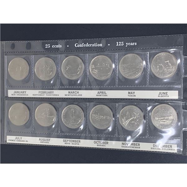 Royal Canada Mint 1867-1992 Canada Provincial Quarter Set Confederation 125 Years