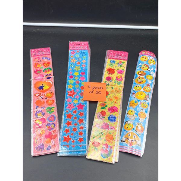 Assorted NEW Stickers - Lot of 80 packs