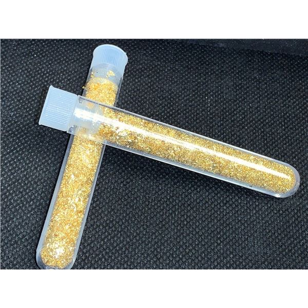 Lot of 2 large Vials of Golden Flake Material