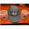 Image 1 : Jackie Robinson #42 Movie collectibles hat and 2 koozies