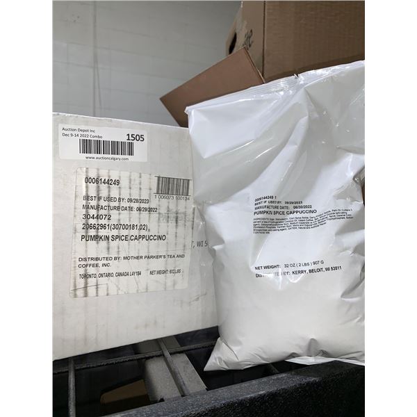 CASE LOT Mother Parkers Pumpkin Spice Cappuccino 6 x 2lbs bags