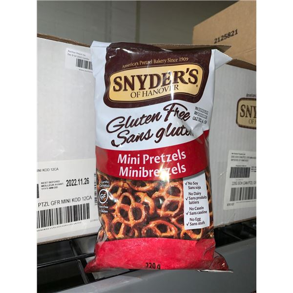 CASE LOT Snyder's Gluten Free Mini Pretzels 12 x 220g