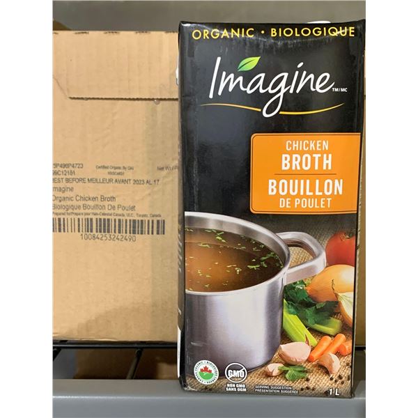 CASE LOT Imagine Organic Chicken Broth 12 x 1L