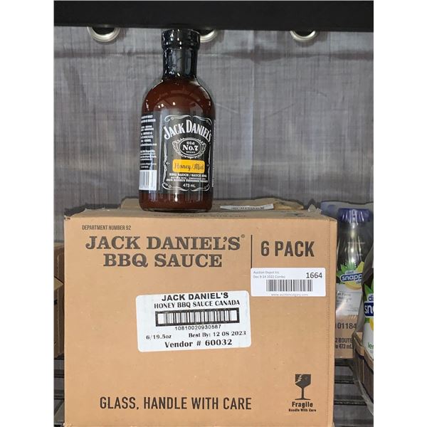 CASE LOT Jack Daniel's Honey BBQ Sauce 6 x 473ml