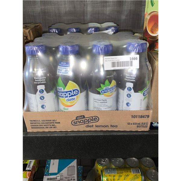 CASE LOT Snapple Diet Lemon Tea 12 x 473ml