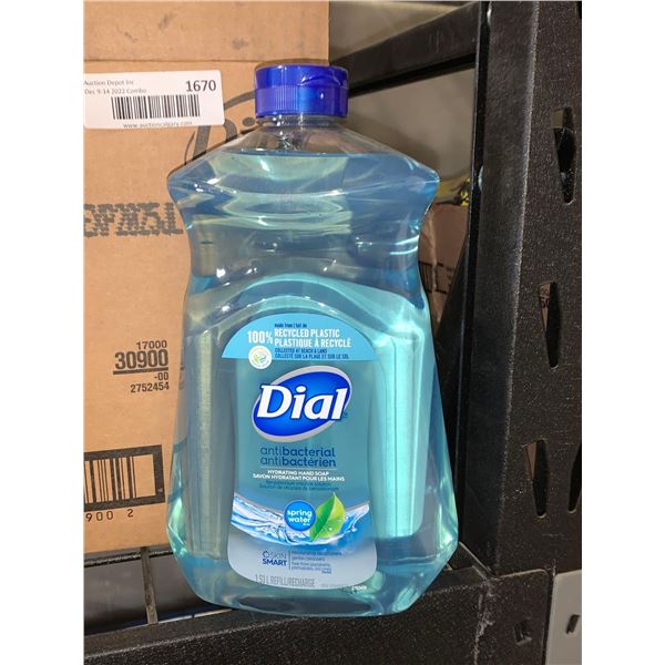 CASE LOT Dial antibacterial hand soap Spring Water 3 x 1.53L