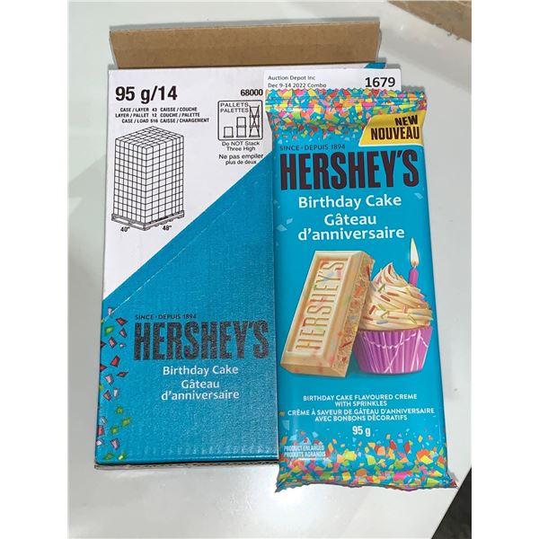 CASE LOT Hershey's Birthday cake Bar 14 x 95g