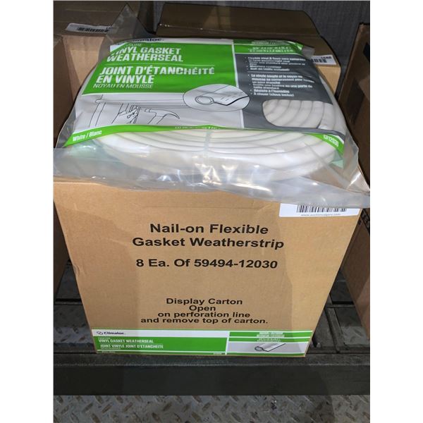 CASE LOT Nail on Flexible Vinyl Gasket WeatherStrip Lot of 8
