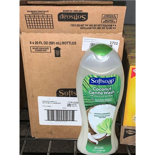 CASE LOT -Soft Soap Coconut Gentle Body Wash  4x591ml