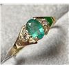 Image 4 : 10K Yellow Gold Emerald(0.45ct) Diamond(0.07ct) Ring (~Size 6.25) (~weight 1.33g), Made in Canada, A