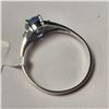Image 4 : 10K White Gold Ceylon Sapphire(0.9ct) Diamond(0.045ct) Ring (~Size 7) (~weight 1.31g), Made in Canad