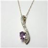 Image 1 : 10K Yellow Gold Amethyst(0.6ct) Diamond(0.2ct) Necklace, Appraised Retail $1425