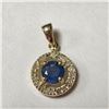 Image 1 : 10K Yellow Gold Sapphire(0.55ct) Diamond(0.15ct) Pendant (~weight 1.2g), Made in Canada, Appraised R