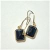 Image 3 : 14K Yellow Gold Sapphire(4.3ct) Earrings (~weight 1.13g), Appraised Retail $1000