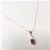 Image 3 : 10K Yellow Gold Ruby 18"(0.5ct) Diamond(0.2ct) Necklace (~weight 1.6g), Appraised Retail $2500