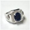 Image 2 : Silver Sapphire(3ct) Cubic Zirconia(0.68ct) Ring (~weight 7.14g), Appraised Retail $865