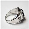 Image 3 : Silver Sapphire(3ct) Cubic Zirconia(0.68ct) Ring (~weight 7.14g), Appraised Retail $865