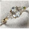 Image 4 : 10K Yellow Gold Aquamrine(1ct) Diamond(0.2ct) Ring (~Size 7) (~weight 1.8g), Appraised Retail $1815