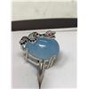 Image 2 : Natural Aquamarine 5,43 Carat Snake .925 Silver Ring