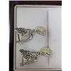 Image 2 : Elephant .925 Silver Earrings with fire opal 4.32 carat Solitaires with certificate value $950.00