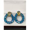 Image 1 : Ladies Apatite Gemstone 11.42 Total Carat Weight Earrings with certificate value $1300.00