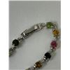 Image 4 : Ladies Tennis Bracelet with 8.20 Carat Multi Color Tourmaline Gemstones with certificate value $1300
