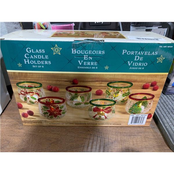 Glass Candle Holders set of 6