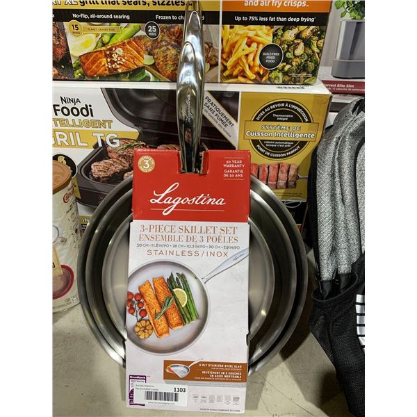 Lagostina 3pc Skillet set Stainless Steel