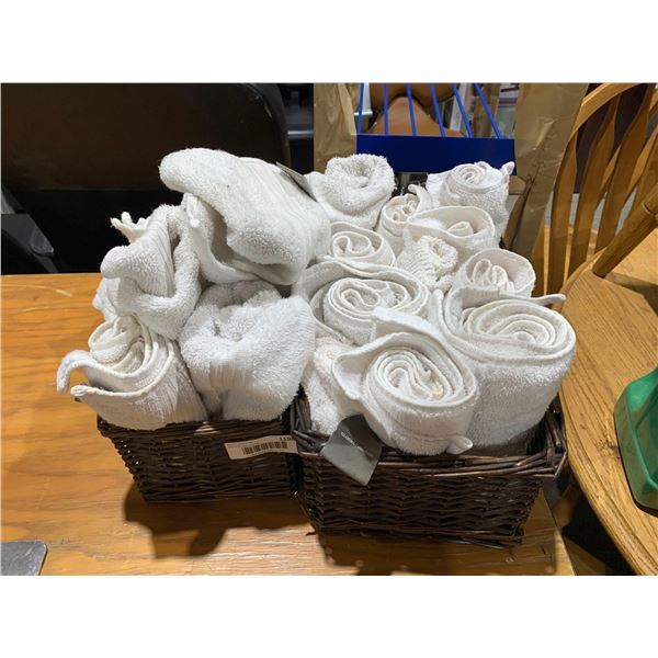 Lot of white salon hand towels