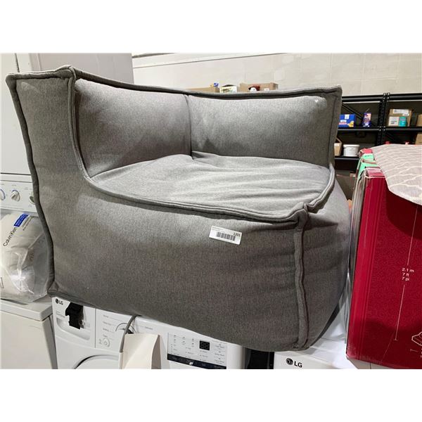 Corner style bean bag chair grey