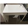 Image 1 : Small Single Drawer Wite Desk - 29W/20D/30"T