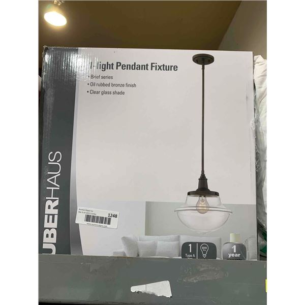New UberHaus 1 Light Pendant Fixture - Damage to box only