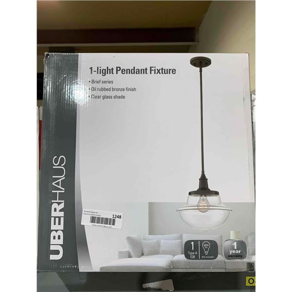 New UberHaus 1 Light Pendant Fixture - Damage to box only