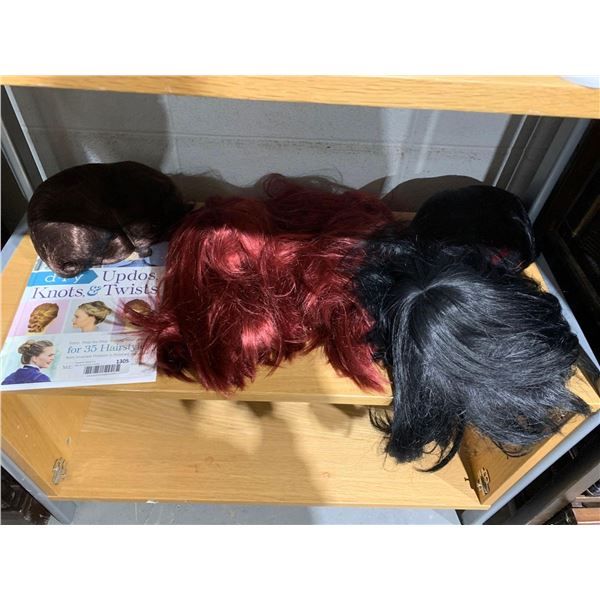 Lot of 5 Wigs & DIY Updo Hairstyle Book