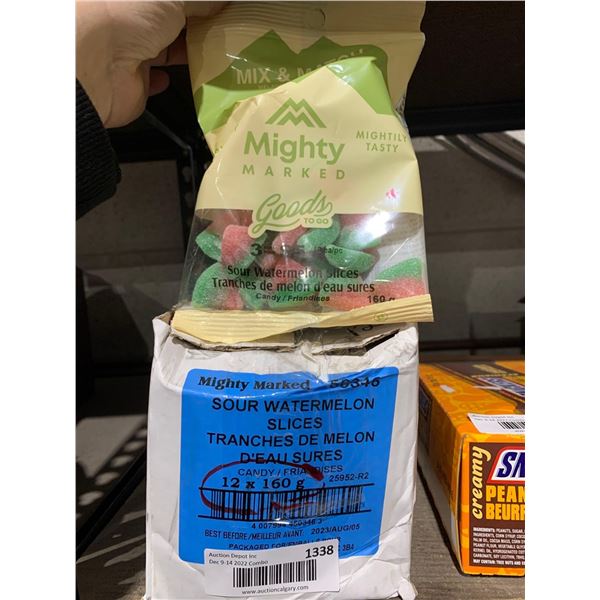 Mighty Marked Sour Watermelon Slice Gummies 12x160g