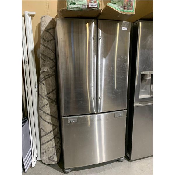 Samsung French Door Refrigerator Model RF18HFENBSR twin cooling w/ ice maker PLUGGED IN AND COLD