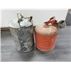 Image 1 : 2 Antique round gas cans