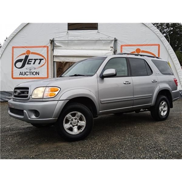 H4 --  2001 TOYOTA SEQUOIA SR5 4X4, Grey, 269403 KM