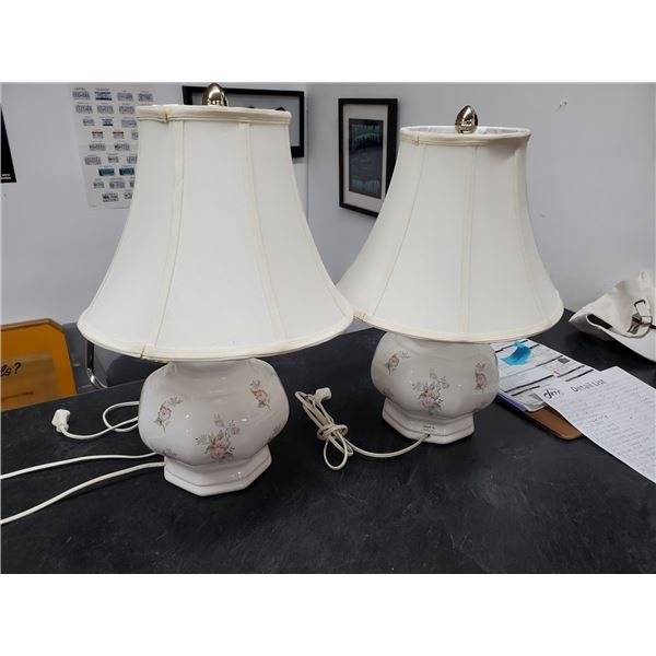 Pair of White Table Lamps