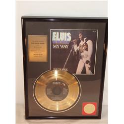 My Way by Elvis Presley 24 K Gold Plated 45 Record Framed w/ album ...