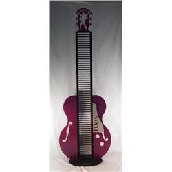 Elvis Presley Guitar shaped CD Rack - metal - purple and black 