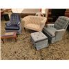Image 1 : beige love seat 2 recliners & footstools
