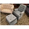 Image 2 : beige love seat 2 recliners & footstools