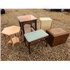 Image 2 : Lot of 2 tables & Two foot stools